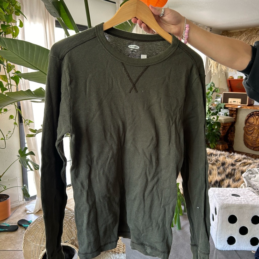 Old Navy Olive Green Long Sleeve Shirt